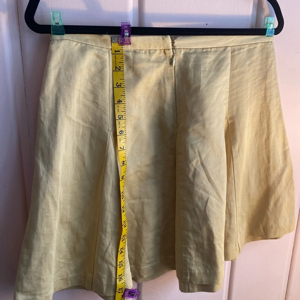 J. Crew Women's Circle Skirt linen/silk in mustard sz4
